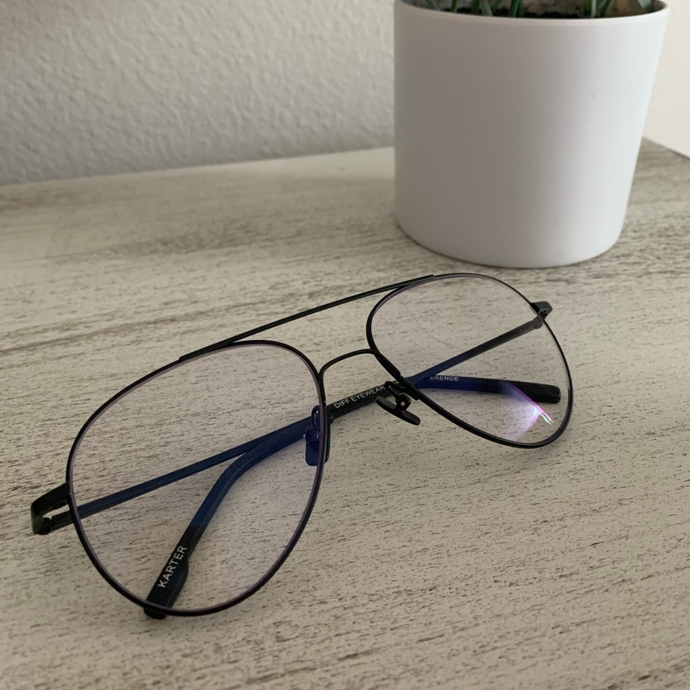 Diff Eyewear Blue-light Aviator Glasses